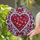 Art Lovers' Tiffany Style Stained Glass Heart Mosaic Jewel Tones Crimson Ruby Magenta Blue Stained Glass Suncatcher - 2