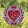 Art Lovers' Tiffany Style Stained Glass Heart Mosaic Jewel Tones Crimson Ruby Magenta Blue Stained Glass Suncatcher - 1