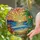 Tropical Art Lovers' Vibrant Tiffany Stained Glass Golden Sun Ocean Palm Mosaic Pattern Stained Glass Suncatcher - 2