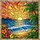 Tropical Art Lovers' Vibrant Tiffany Stained Glass Golden Sun Ocean Palm Mosaic Pattern Stained Glass Suncatcher - 5