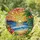 Tropical Art Lovers' Vibrant Tiffany Stained Glass Golden Sun Ocean Palm Mosaic Pattern Stained Glass Suncatcher - 1