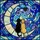 Dog Lovers' Jewel-Toned Stained Glass Crescent Moon Canine Companions Night Sky Mosaic Art Black Golden Yellow Stained Glass Suncatcher - 5