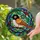 Nature Lovers' Tiffany Stained Glass Plump Orange Winged Bird Black Head Peach Belly Mosaic Art Stained Glass Suncatcher - 2