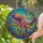 Deep Sea Admirers' Intricate Stained Glass Octopus Jewel Tone Mosaic Gold Orange Purple Blue Teal Stained Glass Suncatcher - 2