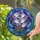 Whimsical Spooky Art Fans' Intricate Tiffany Stained Glass Ghosts Cauldron Flowers Indigo Night Sky Mosaic Stained Glass Suncatcher - 2