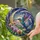 Nature & Celestial Art Lovers' Vibrant Jewel Tone Stained Glass Hummingbird Orchid Crescent Moon Celestial Night Pattern Stained Glass Suncatcher - 2