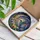 Nature & Celestial Art Lovers' Vibrant Jewel Tone Stained Glass Hummingbird Orchid Crescent Moon Celestial Night Pattern Stained Glass Suncatcher - 3