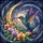 Nature & Celestial Art Lovers' Vibrant Jewel Tone Stained Glass Hummingbird Orchid Crescent Moon Celestial Night Pattern Stained Glass Suncatcher - 4