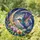 Nature & Celestial Art Lovers' Vibrant Jewel Tone Stained Glass Hummingbird Orchid Crescent Moon Celestial Night Pattern Stained Glass Suncatcher - 1