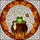 Fantasy Art Enthusiasts' Jewel Tone Stained Glass Frog Cauldron Marigold Autumn Leaf Mosaic Art Stained Glass Suncatcher - 5
