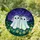 Fantasy Art Lovers' Glowing Ghost Duo Stained Glass Teal Indigo Night Luminous Starscape Stained Glass Suncatcher - 1