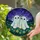 Fantasy Art Lovers' Glowing Ghost Duo Stained Glass Teal Indigo Night Luminous Starscape Stained Glass Suncatcher - 2