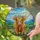 Nature Lovers' Intricate Stained Glass Highland Cow Golden Fur Floral Wreath Radiant Sun Wildflower Mosaic Stained Glass Suncatcher - 0_phukCXFx