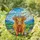 Nature Lovers' Intricate Stained Glass Highland Cow Golden Fur Floral Wreath Radiant Sun Wildflower Mosaic Stained Glass Suncatcher - mlL1UTx1Lh
