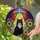 Cat Lovers' Tiffany Stained Glass Black Cat UFO Glowing Green Eyes Cosmic Floral Art Stained Glass Suncatcher - 2