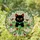 Cat Lovers' Vibrant Stained Glass Black Cat Green Leaf Red Ladybug Woven Mosaic Art Stained Glass Suncatcher - 1