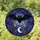 Gothic Art Lovers' Tiffany Style Stained Glass Black Bat Spiderweb Glowing Moon Stars Celestial Night Stained Glass Suncatcher - 1