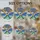 Baseball Fathers' High Contrast Tiffany Stained Glass Crossed Baseball Bats 'Dad' Amber Royal Blue Swirling Sky Mosaic Stained Glass Suncatcher - 4
