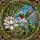 Nature Lovers' Tiffany Glass Ruby Hummingbird Jewel Tone Green Red Floral Mosaic Stained Glass Suncatcher - 5