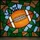 Football Dads' Tiffany Glass American Football Dad Cursive Orange White Green Blue Abstract Mosaic Art Pattern Stained Glass Suncatcher - 5