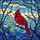 Nature Lovers' Vibrant Red Cardinal Tiffany Stained Glass Intricate Mosaic Stained Glass Suncatcher - 5