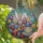 Easter Lovers' Intricate Jewel-Tone Tiffany Stained Glass Rabbit, Eggs, Flowers, Daisy Teacup Art Stained Glass Suncatcher - 2