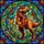 Dinosaur Enthusiasts' Vibrant Tiffany Stained Glass Roaring T-Rex Geometric Mosaic Stained Glass Suncatcher - 5