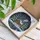 Cozy Winter Enthusiasts' Detailed Stained Glass Snowy Cabin Amber Icy Blue Jewel Tone Mosaic Stained Glass Suncatcher - JdH70NZvu2