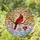 Nature Lovers Glowing Red Cardinal Stained Glass Mosaic Winter Sky Art with Dad Heart Charm Stained Glass Suncatcher - m0bqu8165a