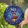 Fantasy Art Lovers' Jewel Tone Tiffany Style Purple Baby Dragon with Red Book & Starry Night Mosaic Stained Glass Suncatcher - 6BrgRBjzJN