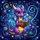 Fantasy Art Lovers' Jewel Tone Tiffany Style Purple Baby Dragon with Red Book & Starry Night Mosaic Stained Glass Suncatcher - 5