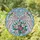 Women's Tiffany Stained Glass Angel Wings Golden Trim, Pink Fuchsia Roses, Emerald Leaves, Ethereal Sky Mosaic Stained Glass Suncatcher - 1