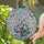 Women's Tiffany Stained Glass Angel Wings Golden Trim, Pink Fuchsia Roses, Emerald Leaves, Ethereal Sky Mosaic Stained Glass Suncatcher - 2