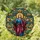 Inspirational Art Enthusiasts Vibrant Stained Glass Jesus Christ Celtic Cross Floral Mosaic Jewel Tones Stained Glass Suncatcher - 1