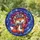 Winter Art Lovers' Cheerful Fox Tiffany Stained Glass Beanie Scarf Orange Blue Purple Jewel Tones Stained Glass Suncatcher - 1