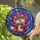 Winter Art Lovers' Cheerful Fox Tiffany Stained Glass Beanie Scarf Orange Blue Purple Jewel Tones Stained Glass Suncatcher - 2