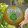 Succulent & Art Lovers' Tiffany Stained Glass Heart Emerald Green & Pink Succulents Golden Earth Sky Mosaic Stained Glass Suncatcher - 2