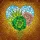 Succulent & Art Lovers' Tiffany Stained Glass Heart Emerald Green & Pink Succulents Golden Earth Sky Mosaic Stained Glass Suncatcher - 5