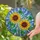 Nature Lovers' Vibrant Stained Glass Sunflower Floral Intricate Jewel Toned Mosaic Art Stained Glass Suncatcher - 9juvt6f9hv