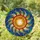 Stained Glass Enthusiasts' Vibrant Sun Mosaic Edge-to-Edge Swirling Orange Golden Yellow Rays Stained Glass Suncatcher - 1
