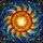 Stained Glass Enthusiasts' Vibrant Sun Mosaic Edge-to-Edge Swirling Orange Golden Yellow Rays Stained Glass Suncatcher - 5