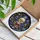 Artistic Souls' Ornate Tiffany Style Stained Glass Skull Golden Eyes Purple Roses Cosmic Swirls Stained Glass Suncatcher - 3