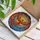 Mythical Art Lovers' Tiffany Style Stained Glass Phoenix Soaring Fiery Red & Aqua Blue Moon Stained Glass Suncatcher - 3