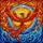 Mythical Art Lovers' Tiffany Style Stained Glass Phoenix Soaring Fiery Red & Aqua Blue Moon Stained Glass Suncatcher - 5