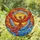 Mythical Art Lovers' Tiffany Style Stained Glass Phoenix Soaring Fiery Red & Aqua Blue Moon Stained Glass Suncatcher - 1