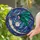 Cosmic Fantasy Art Enthusiasts' Stained Glass Scythe Clock Emerald Teal Purple Galactic Mosaic Stained Glass Suncatcher - XkpjJ_RQkM