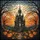Halloween Enthusiasts' Vibrant Stained Glass Gothic Castle Fiery Orange Sunset Jack-o'-Lanterns & Bats Stained Glass Suncatcher - 5