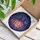 Fantasy Art Lovers' Smiling Tiffany Stained Glass Jack-o'-Lantern Pink Purple Cosmic Galaxy Design Stained Glass Suncatcher - 3