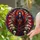 Gothic Art Lovers' Mystical Tiffany Style Stained Glass Grim Reaper Scythe Skull Chains Cross Geometric Mosaic Red Amber Blue Stained Glass Suncatcher - 2