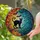 Autumn Art Lovers Tiffany Style Black Cat Teal Orange Autumn Night Sky Stained Glass Suncatcher - 2